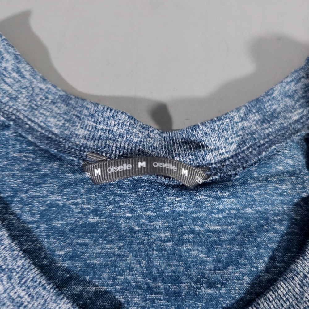 Oiselle Flyout Shirt Womens Medium Blue Bird Graphic Long Sleeve Running Top - Picture 2 of 6